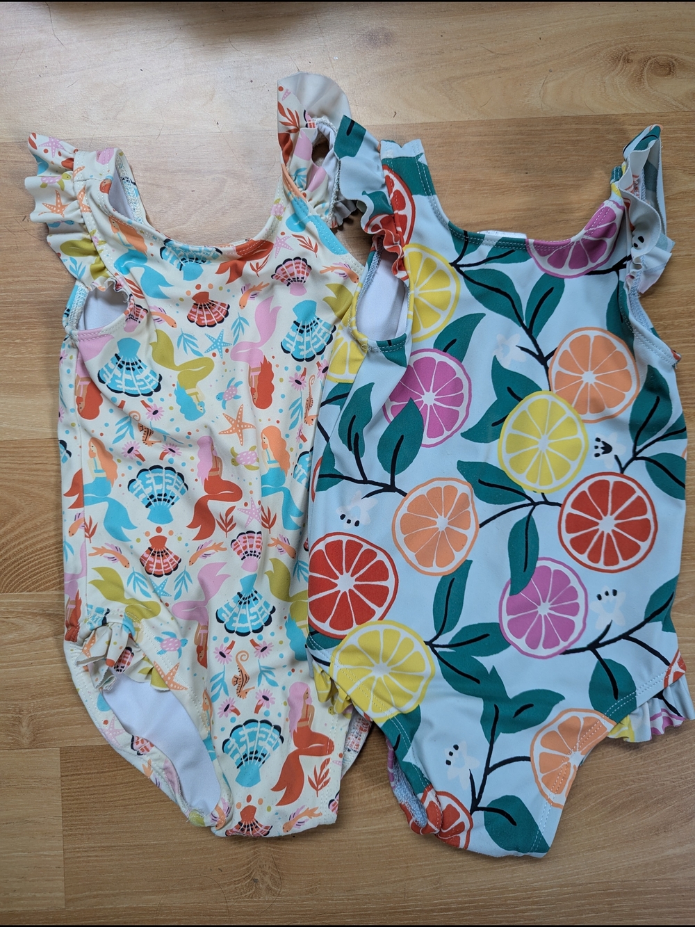 Bundle: Hanna Andersson 2T Swimsuit Set (Mermaid + Citrus)